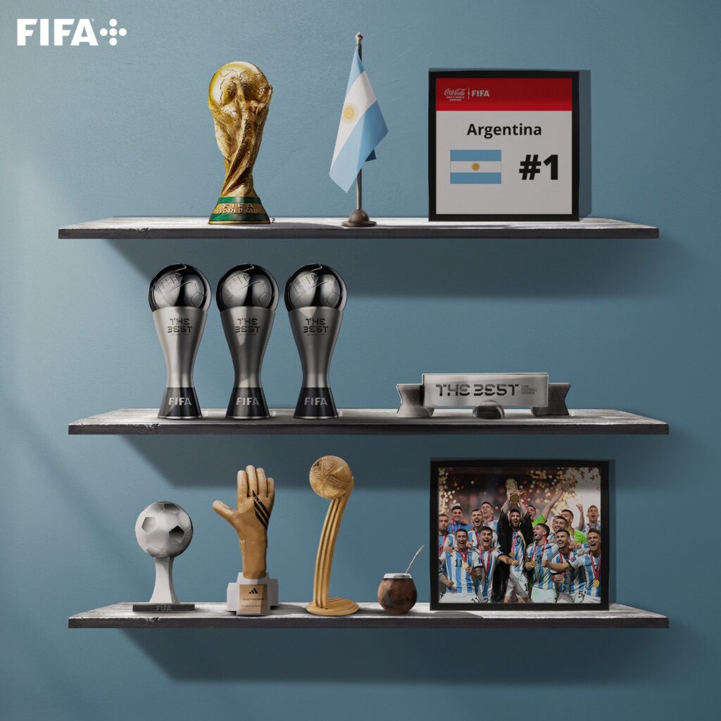 Argentina número 1 del ranking FIFA. Foto: Twitter @fifaworldcup_es