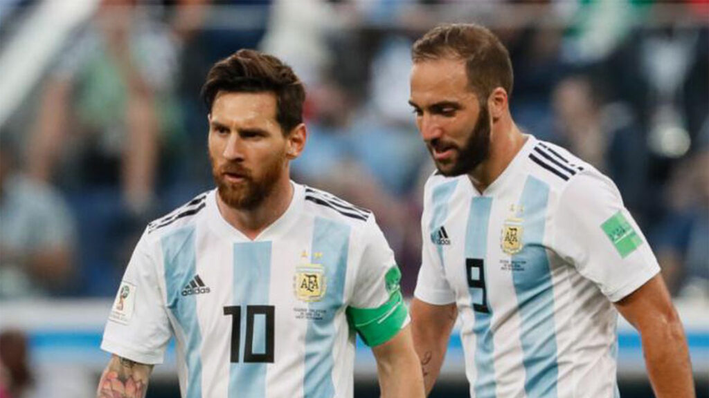 Lionel Messi y Gonzalo Higuaín en la Selección Argentina. Foto: NurPhoto