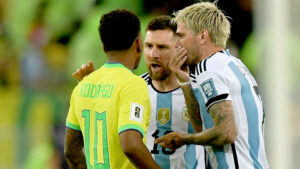 El tenso cruce entre Messi y Rodrygo