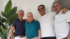 Giusti, Bilardo, Ruggeri y Burruchaga la Selección Argentina