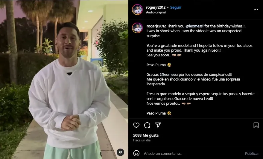 El divertido cruce de Messi con el compañero de Thiago