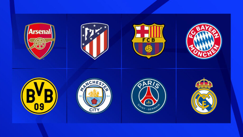Los equipos clasificados a cuartos de final de la Champions League
