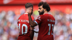 Alexis Mac Allister y Mohamed Salah